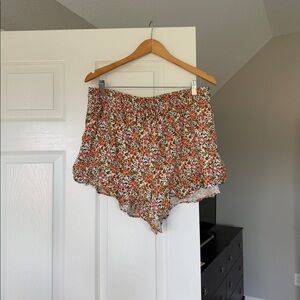 Ruffle Hem Floral Shorts